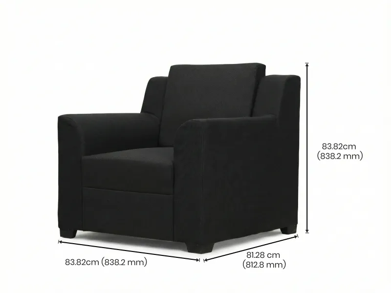 Erica Upholstered Single Seater Sofa in Charcoal Color